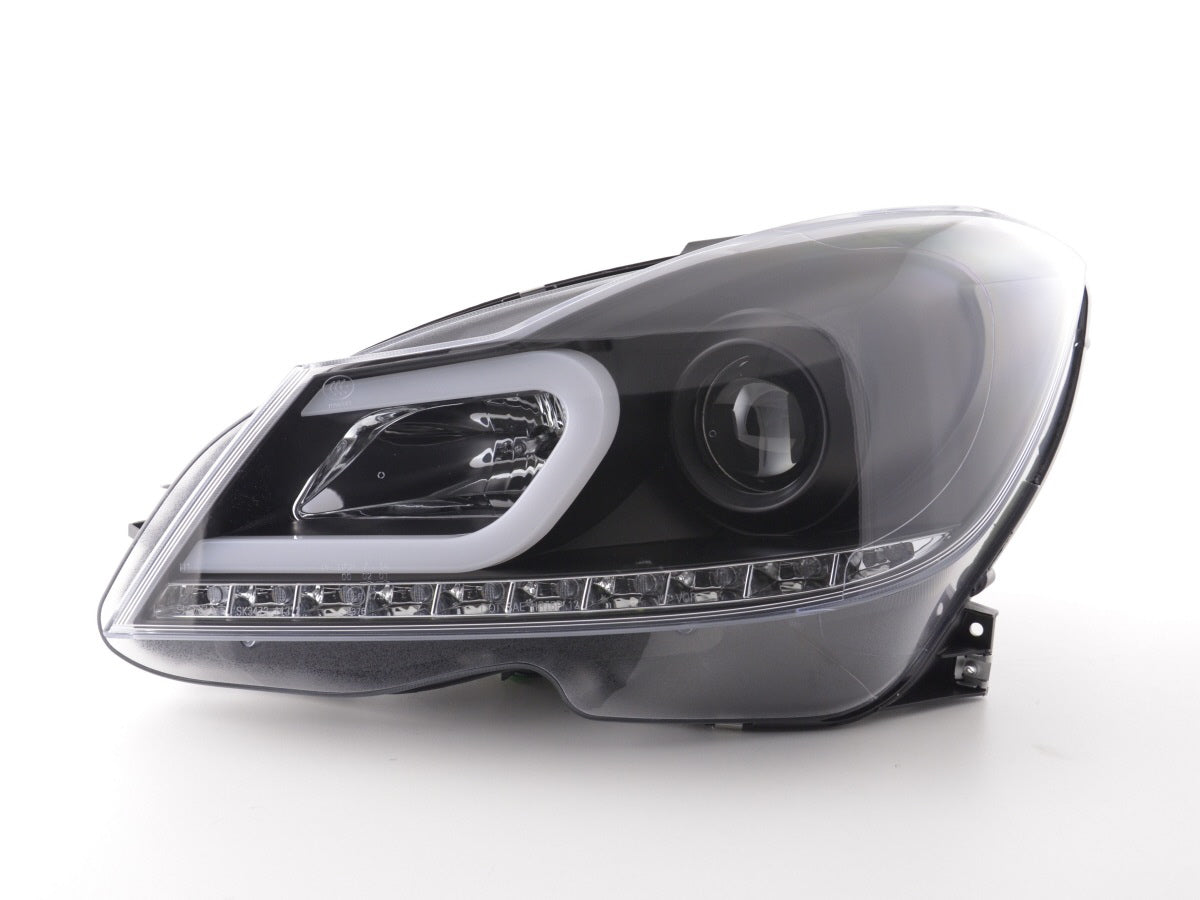 Scheinwerfer Set Daylight LED TFL-Optik Mercedes C-Klasse W204 11-14 schwarz Scheinwerfer Set Daylight LED TFL-Optik Mercedes C-Klasse W204 11-14 schwarz
